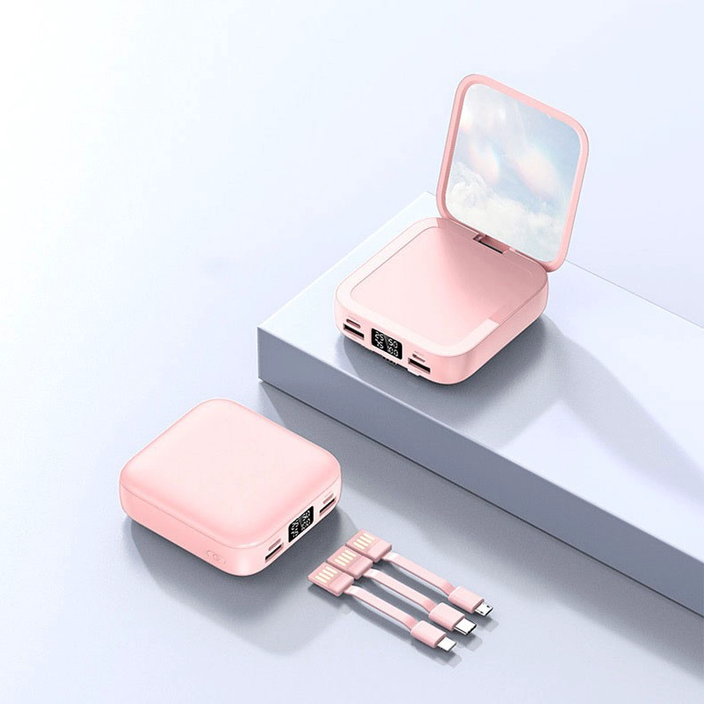 Banque de charge de miroir de maquillage portable