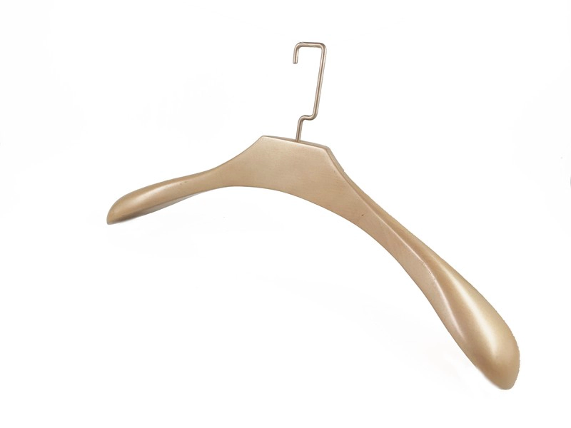 Cintre en bois de cintre de femmes en bois d'or pour des vêtements de femmes