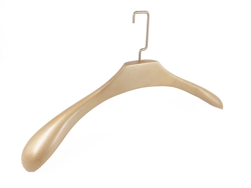 Cintre en bois de cintre de femmes en bois d'or pour des vêtements de femmes