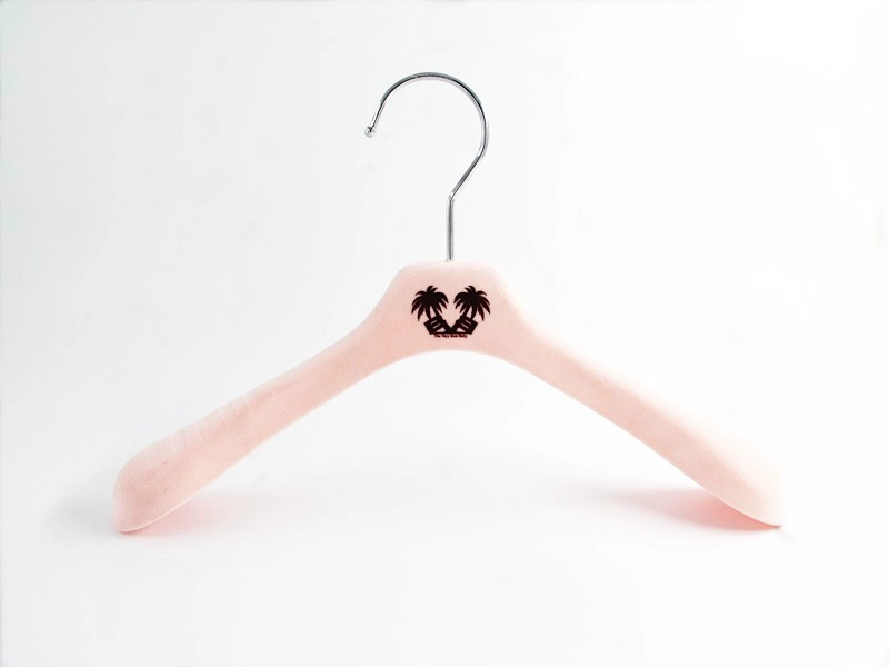 KTV-001 vente chaude personnalisé velours enfants cintre rose
