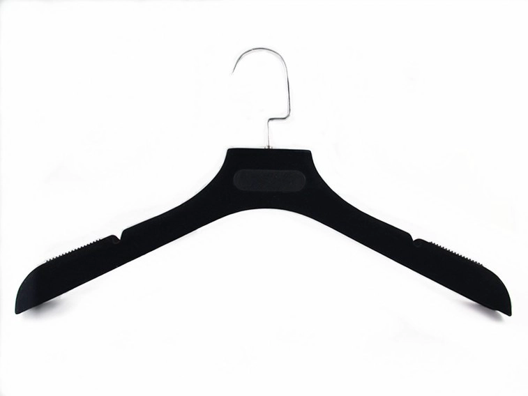 Cintre en velours en plastique MTV-001 floqué cintre anti-dérapant