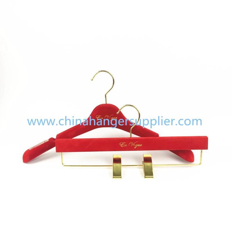 China MTV-004 china hanger fábrica luxo veludo vermelho reuniram cabide de plástico mulheres casaco jaqueta cabide fabricante