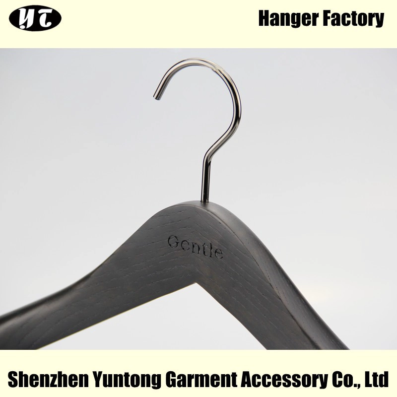 MTW-006 custom zwarte beukenhouten hanger heren kleerhanger