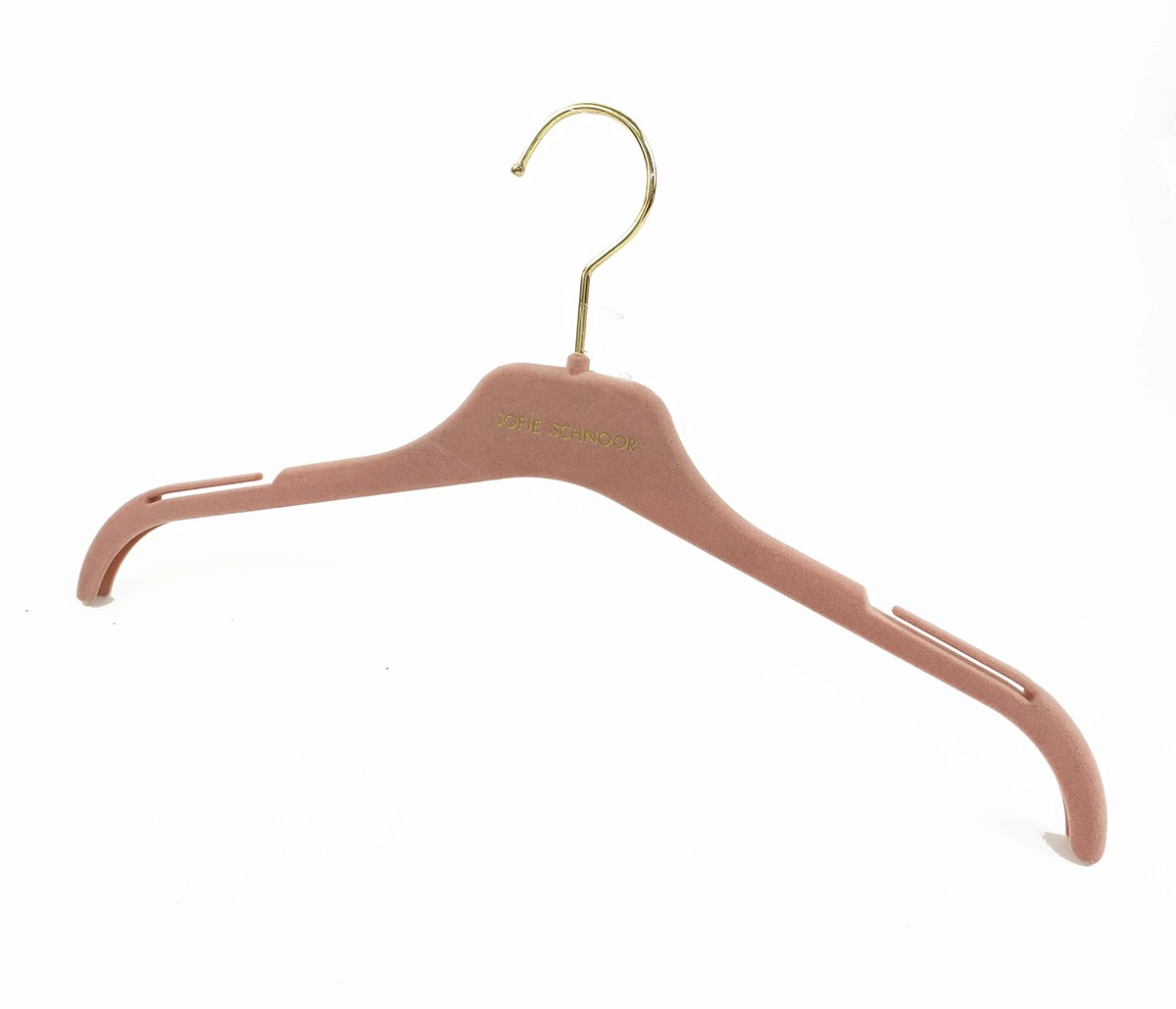 Cabide de veludo de plástico rosa para fornecedor conveniente de cabides na China