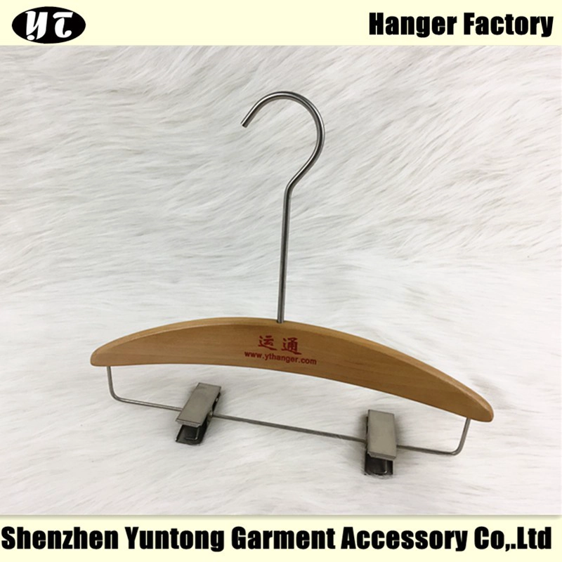 WBW-003 natürlicher Hosenbügel aus Holz mit Clips