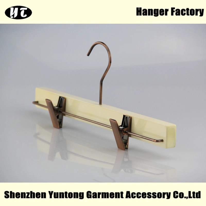 WBW-004 Custom white wood skirt hanger pant hanger