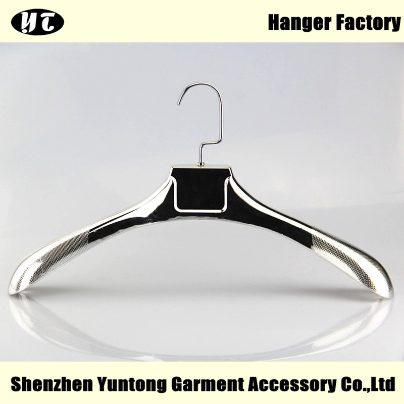 WTE-006 Silver electroplating plastic coat hanger jacket hanger