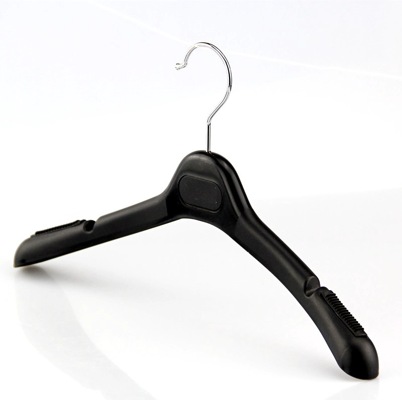 Plstic negro WTP-002 soporte hombro ancho plástico percha para mujeres