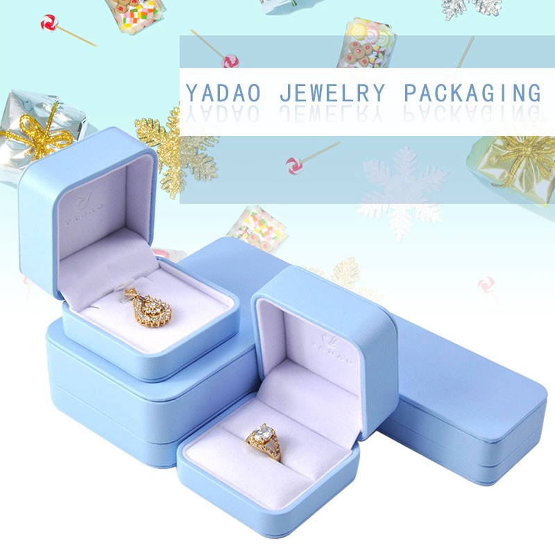 Wholesale China Manufacture Blue Packaging  Set Jewellery Pu Leather Jewelry Box