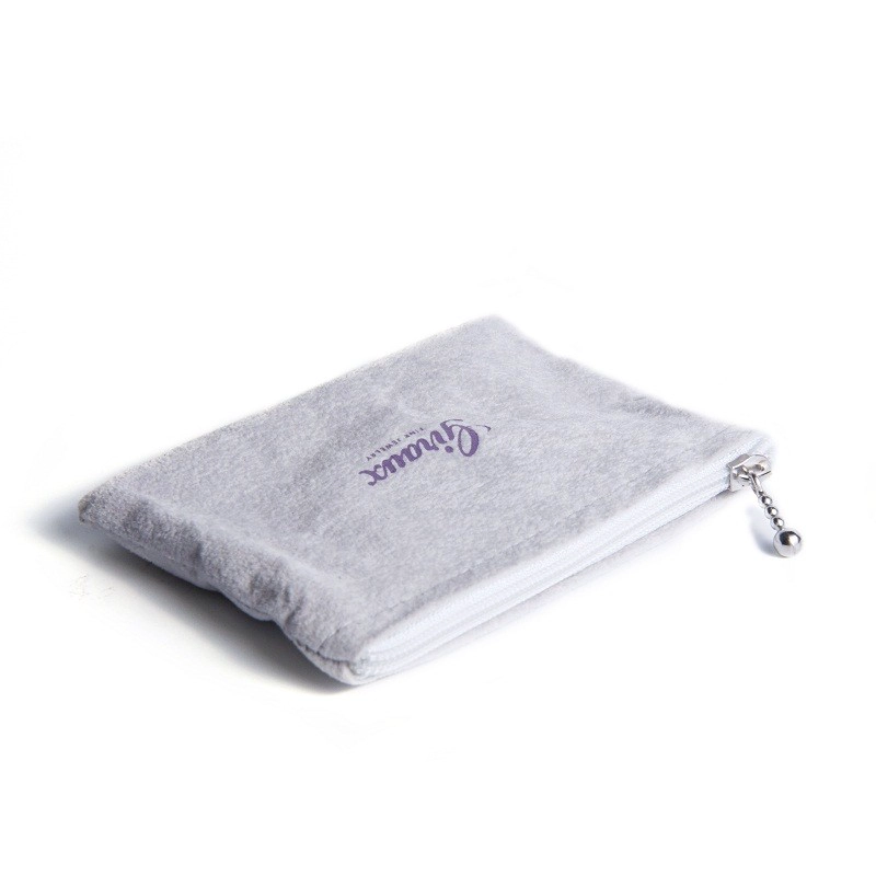 Yadao Personalizado Impreso Cremallera Joyería Horquilla Gemelo Pequeño Bolso Terciopelo Bolsa