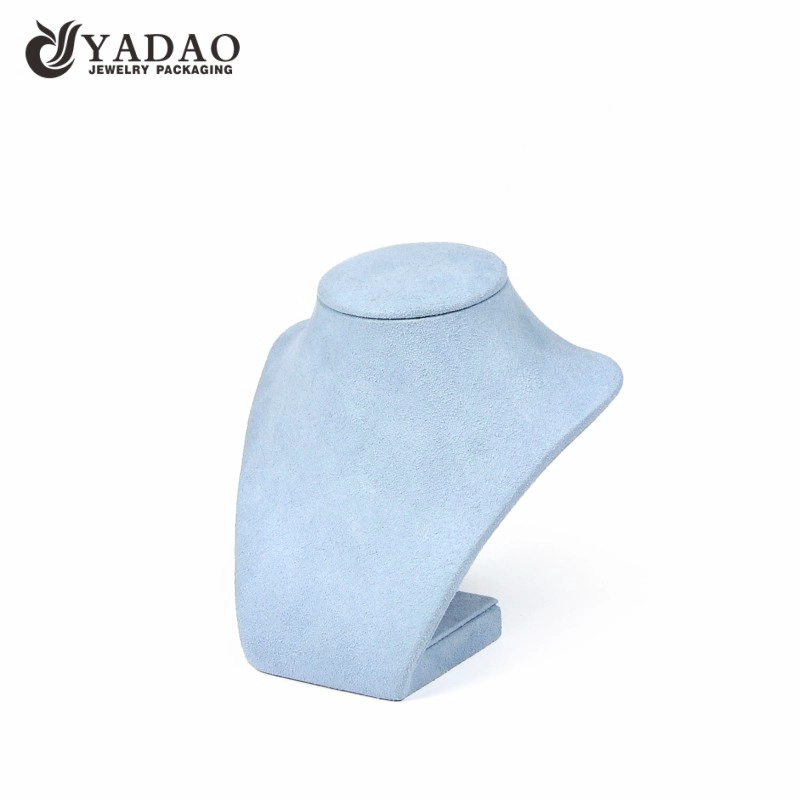 White pu leather jewelry necklace display stand bust made in China