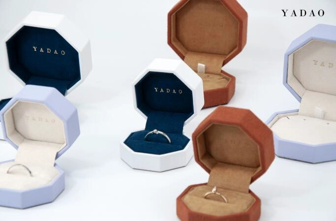 Yadao octagonal jewelry box with rose gold logo nice Jewelry box for diamonds