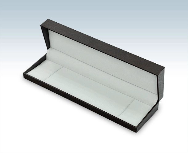 China Brown color leatherette jewelry packaging box with silver logo for jewelry store manufacturer