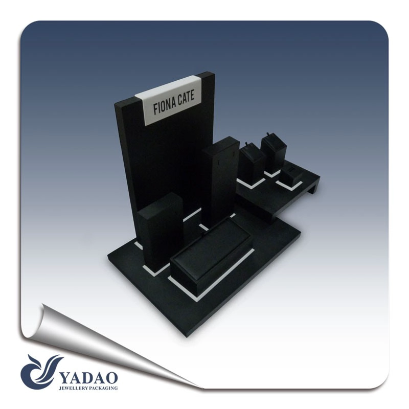 China Chinese factory of Economic black PU jewelry display holder ,jewelry display exhibitor,jewelry shop presentation stand for jewelry promotional and decorative manufacturer