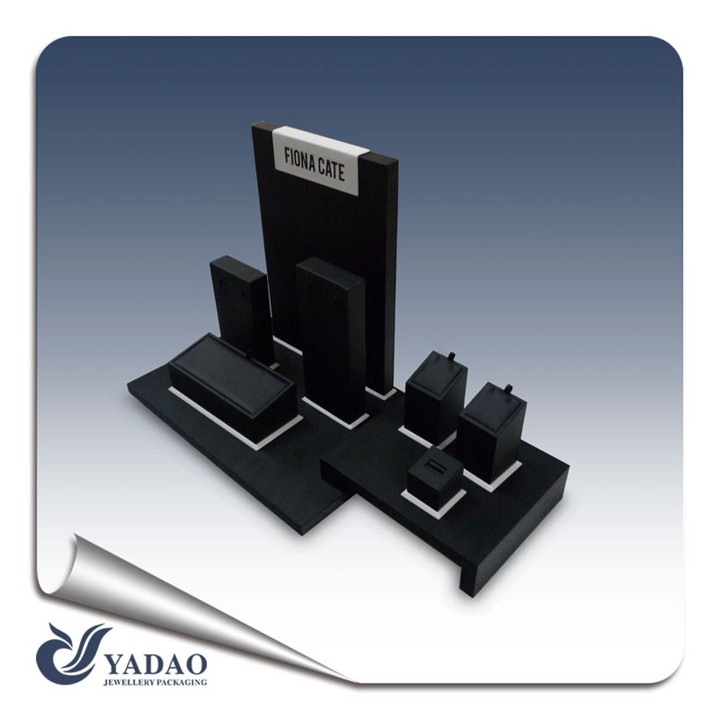 China Chinese factory of Economic black PU jewelry display holder ,jewelry display exhibitor,jewelry shop presentation stand for jewelry promotional and decorative manufacturer