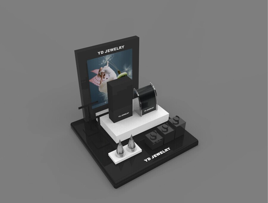 China Chinese manufacturer of Custom logo and color jewelry counter and window showcase and exhibitor acrylic jewelry shop displays with sample available manufacturer