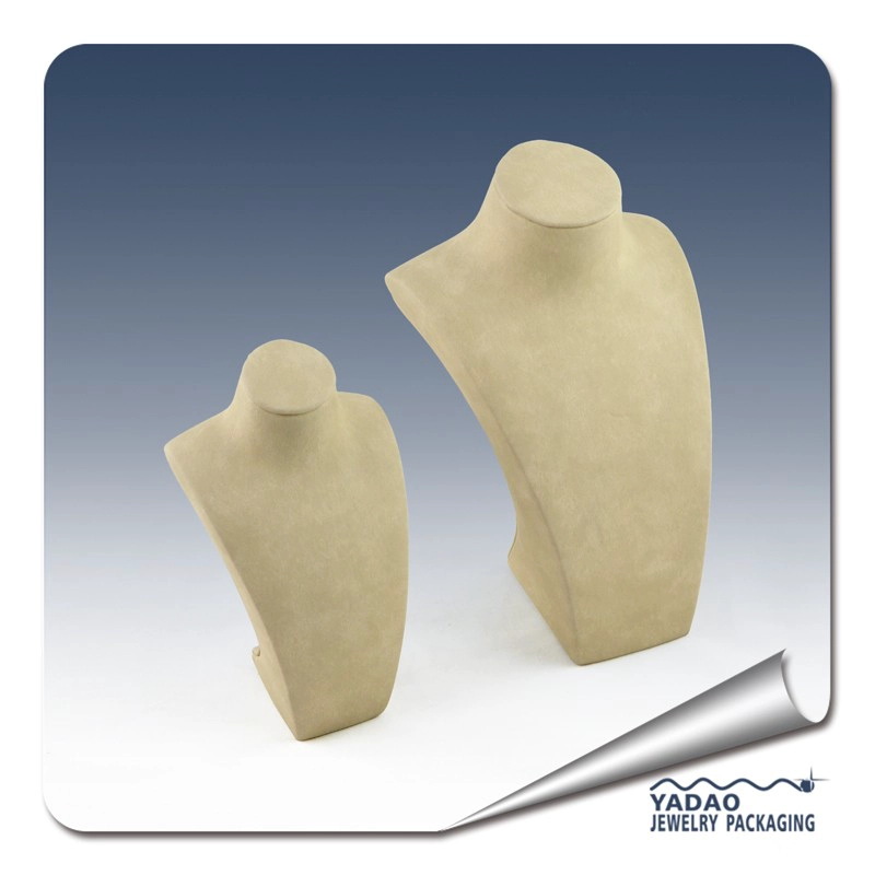 China Custome size and color resin display stand bust covered with velvet for necklace in jewelry store cabinet  wholesale manufacturer