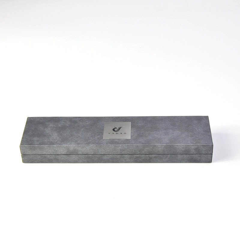 China Design and custom pu leather bracelet insert bracelet box jewelry packaging with gray color logo size manufacturer