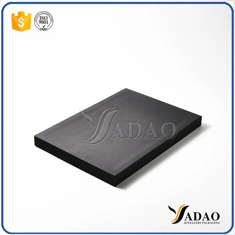 China Different optional simple color size customize display tray with square space mdf leather making for jewelery manufacturer