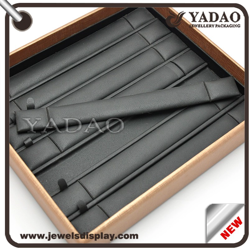 China Factory Sell Jewelry Display Products Accept Customize Color,Size Display Tray Wooden Covered PU Leather Jewelry Display Tray manufacturer