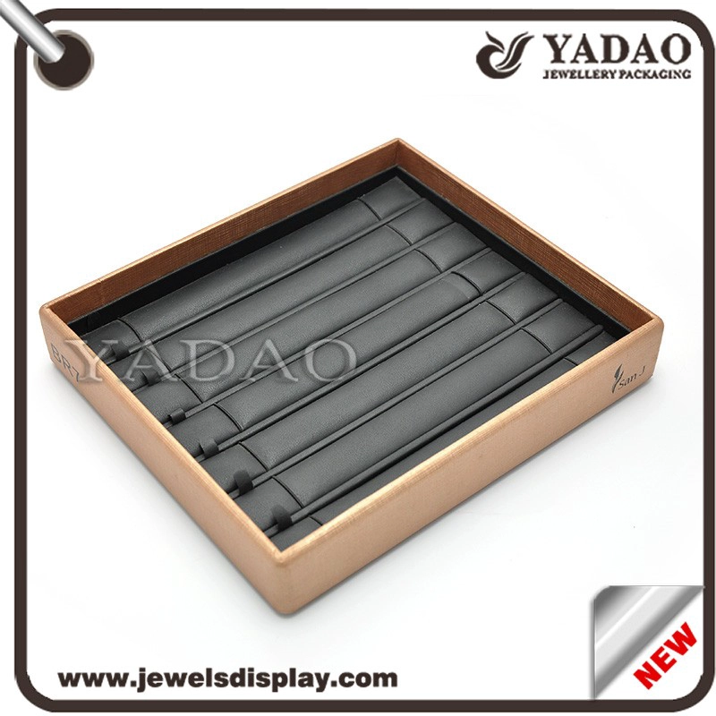 China Factory Sell Jewelry Display Products Accept Customize Color,Size Display Tray Wooden Covered PU Leather Jewelry Display Tray manufacturer