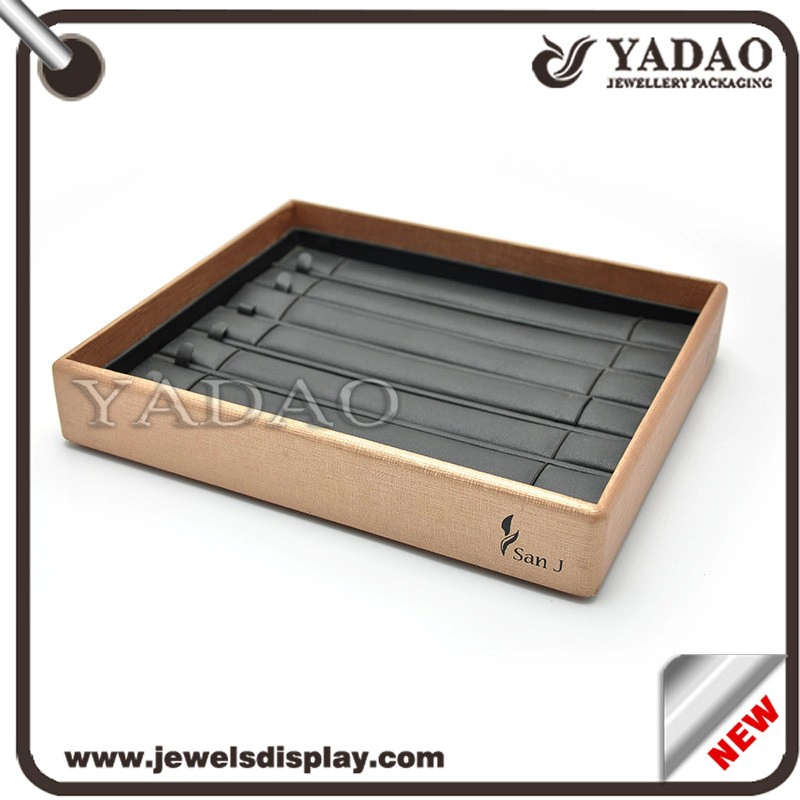 China Factory Sell Jewelry Display Products Accept Customize Color,Size Display Tray Wooden Covered PU Leather Jewelry Display Tray manufacturer