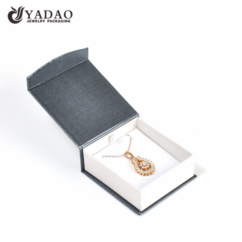China Gray color jewelry pendant box jewelry packaging customize logo and color manufacturer
