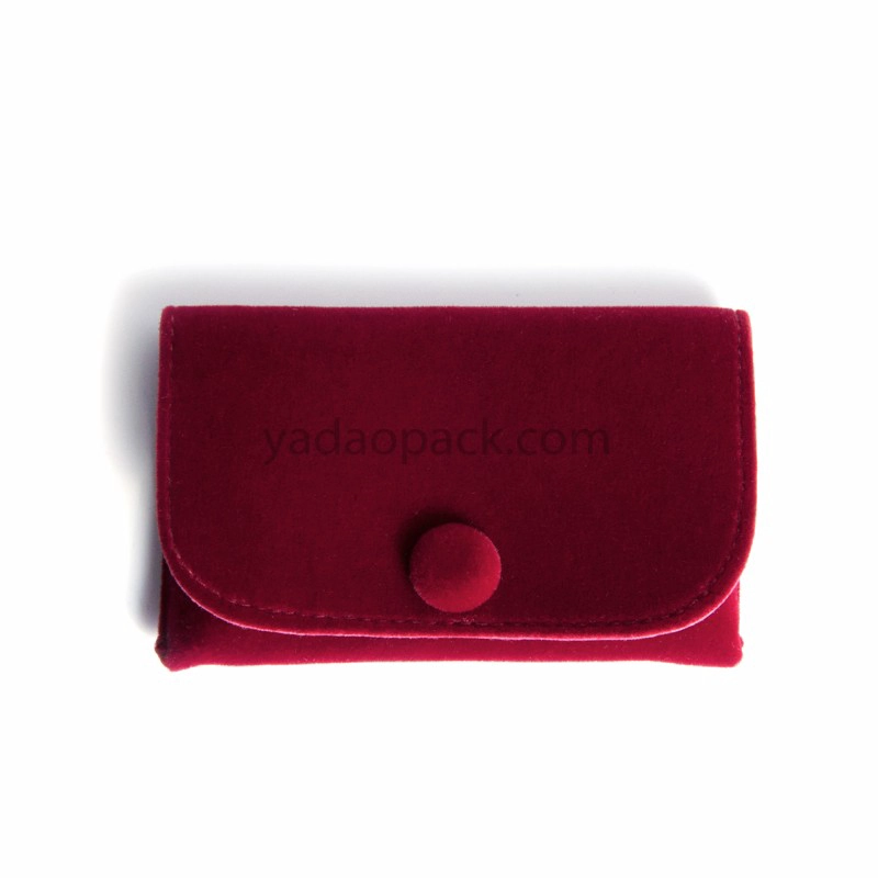 China Handmade  Queen style squre colorful velvet pouch with button for jewelry gift packaging manufacturer