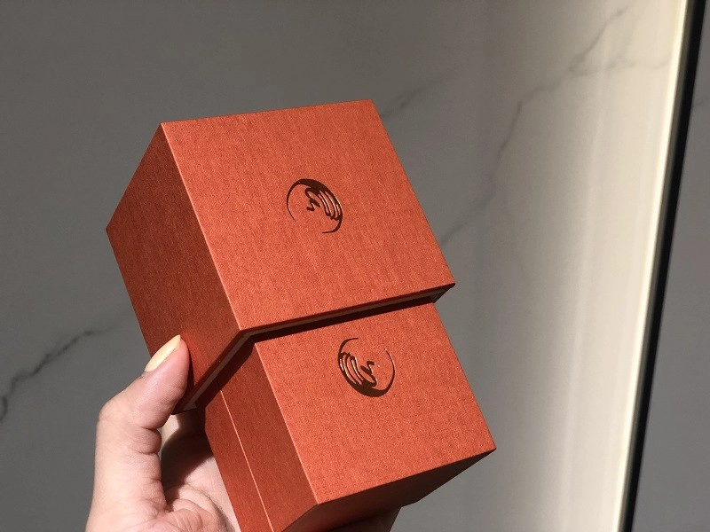 China Hermes orange color plastic jewelry box slot ring box with sleeve  manufacturer