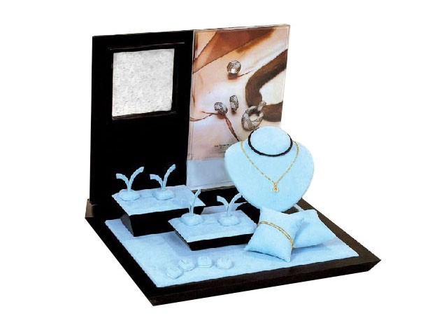 China Jewellery shop counter top jewerly display set small size window jewelry display set for jewellery store manufacturer
