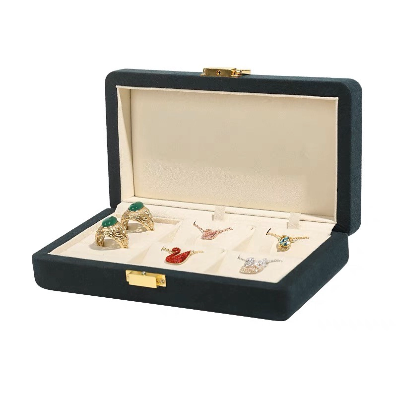 China Jewelry storage microfiber small suitcase green color for Christmas gift manufacturer