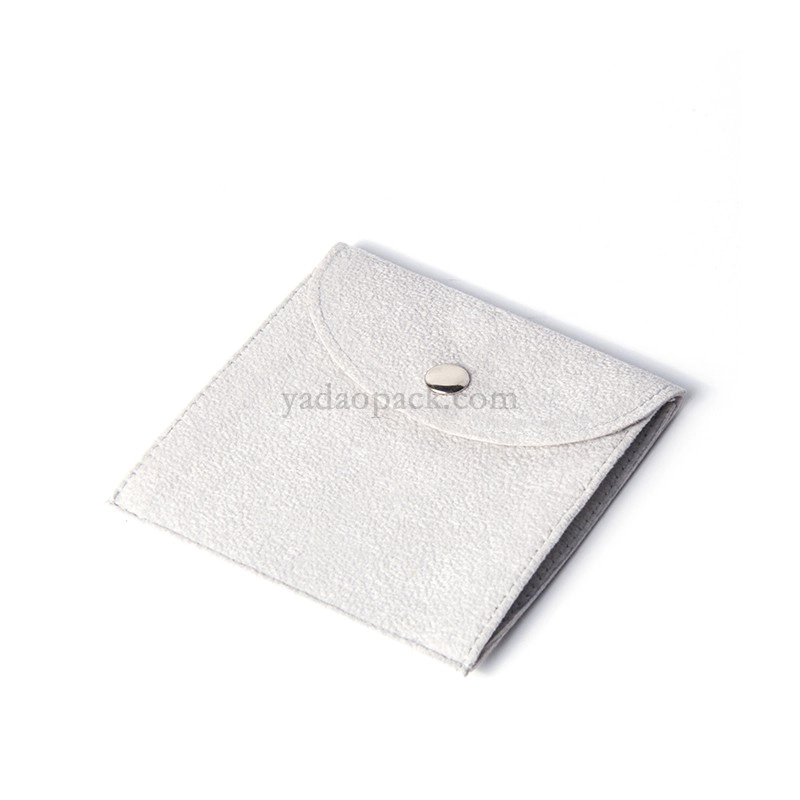 China More colors personalized logo print jewelry pouch Snap button bags custom earrings packaging pouch Brooch ring gift bags style manufacturer