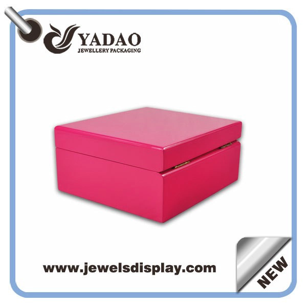 China Pink wooden jewelry container boxes,jewelry packing boxes ,jewelry storage boxes for jewelry shop and home decorating wholesale manufacturer