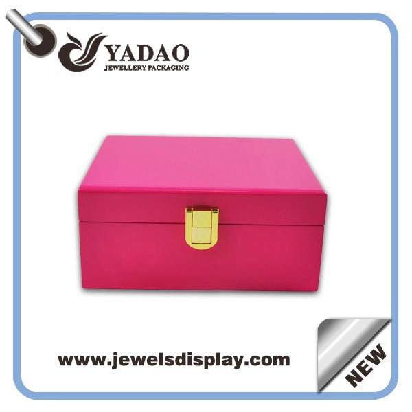 China Pink wooden jewelry container boxes,jewelry packing boxes ,jewelry storage boxes for jewelry shop and home decorating wholesale manufacturer