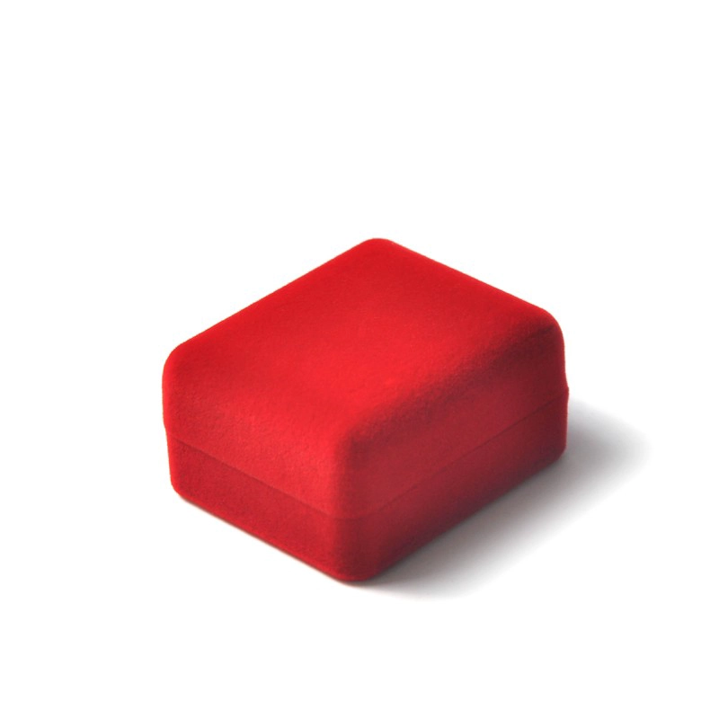 China Popular red color girls gift  velvet flocking jewelry red box for necklace manufacturer
