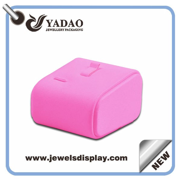 China Small various color wooden leatherette covered ring stand display for jewelry showcase manufacturer