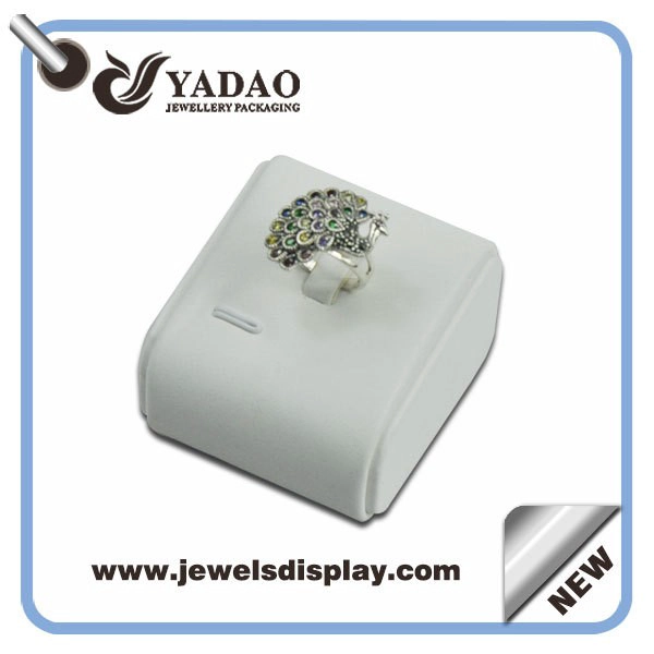 China Small various color wooden leatherette covered ring stand display for jewelry showcase manufacturer