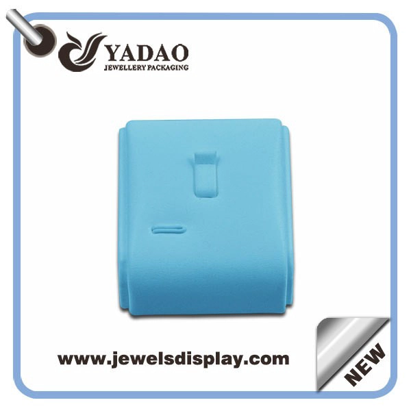 China Small various color wooden leatherette covered ring stand display for jewelry showcase manufacturer