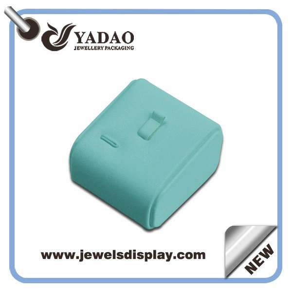 China Small various color wooden leatherette covered ring stand display for jewelry showcase manufacturer