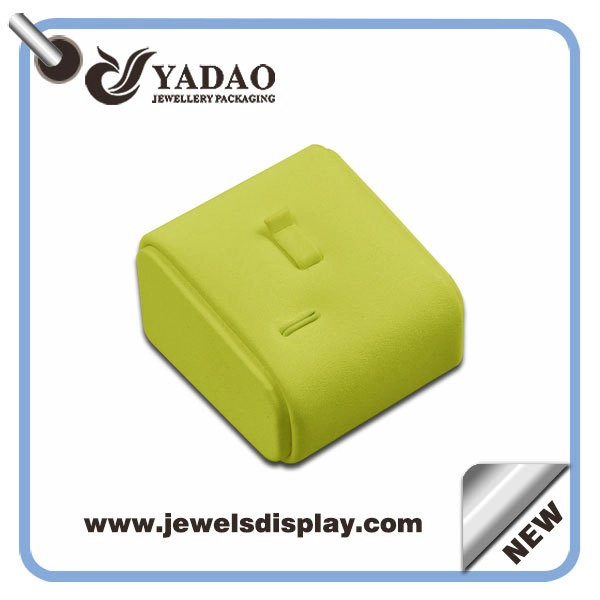 China Small various color wooden leatherette covered ring stand display for jewelry showcase manufacturer