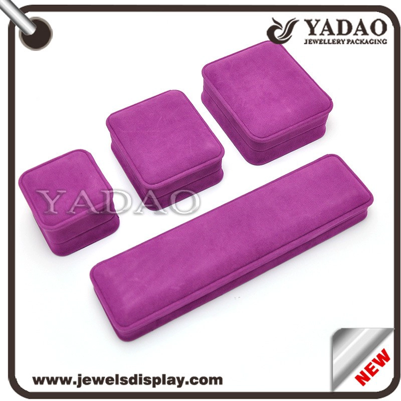 China Wholesale charming custom color and size jewelry velvet box for packaging and display in jewelry shop manufacturer