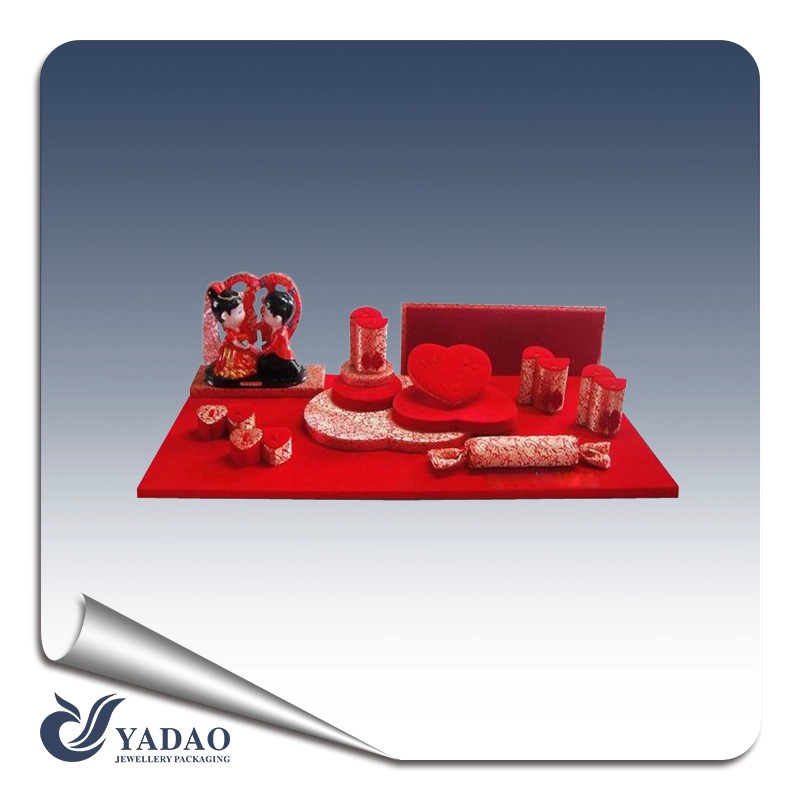 China Wholesale custom jewellery display of china traditional wedding theme decorate showcase for jewelry shop counter presentation manufacturer