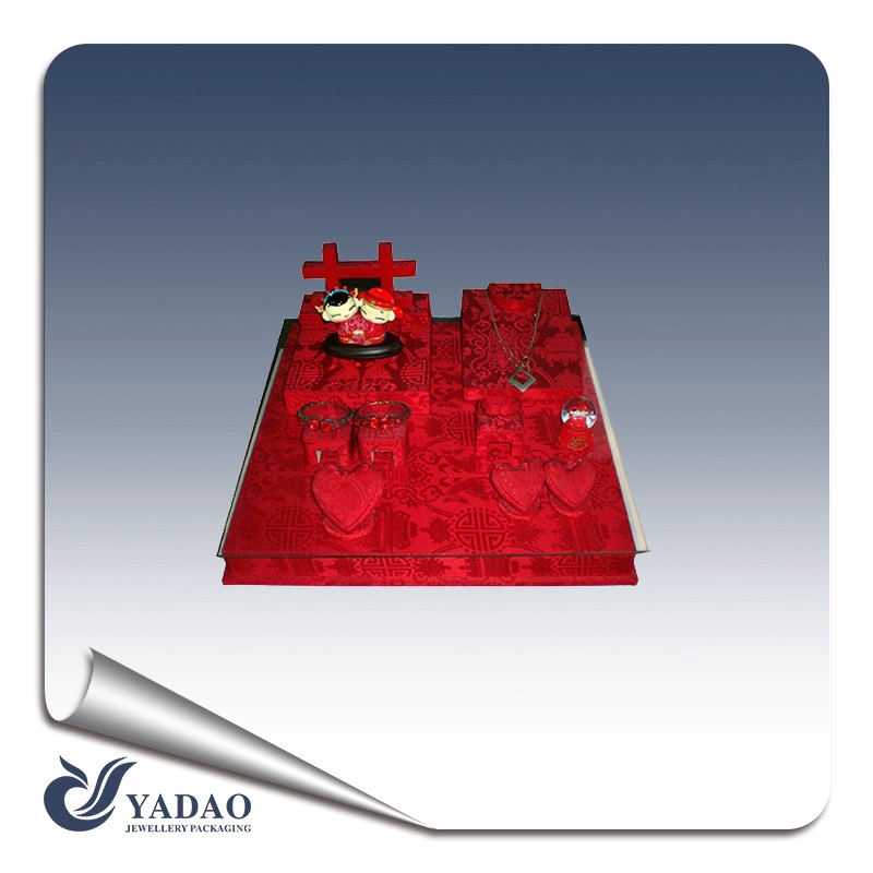 China Wholesale custom jewellery display of china traditional wedding theme decorate showcase for jewelry shop counter presentation manufacturer