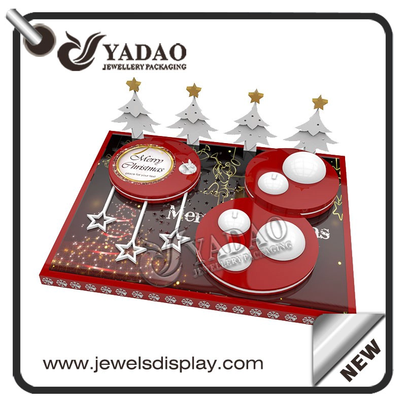 China Wholesale Factory jewelry exhibitors stands for rings and earrings counter showcase jewelry display for Christmas manufacturer