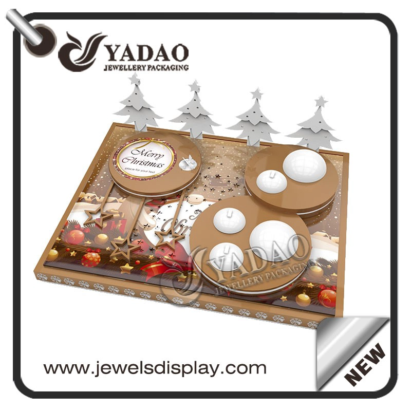 China Wholesale Factory jewelry exhibitors stands for rings and earrings counter showcase jewelry display for Christmas manufacturer
