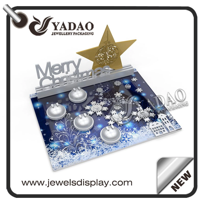 China Wholesale Factory jewelry exhibitors stands for rings and earrings counter showcase jewelry display for Christmas manufacturer