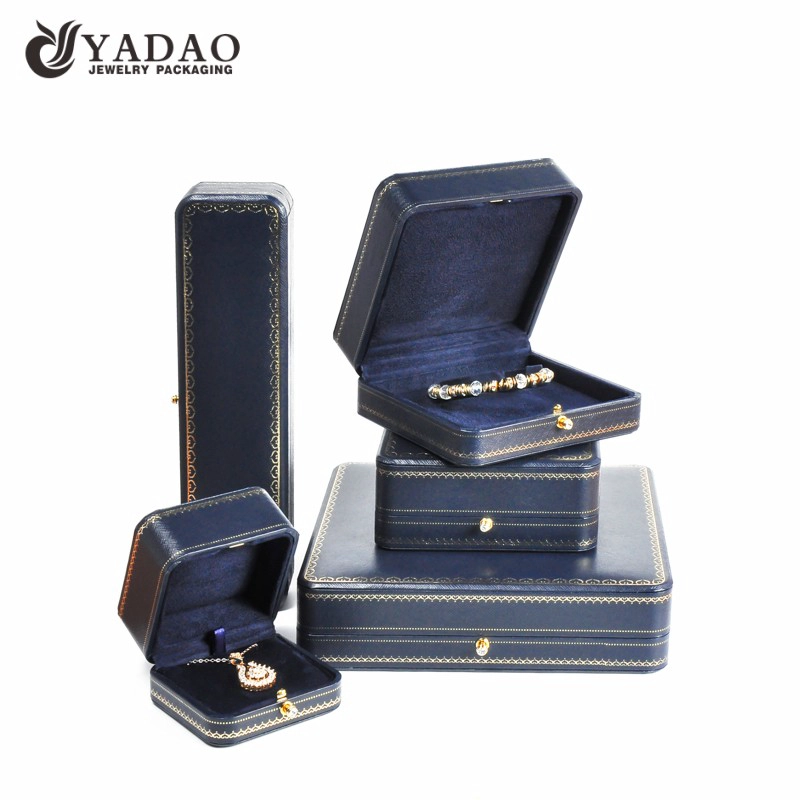 China Wholesale luxury handmade new design custom logo size color leather jewelry box for ring/bracelet/necklace/bangle manufacturer