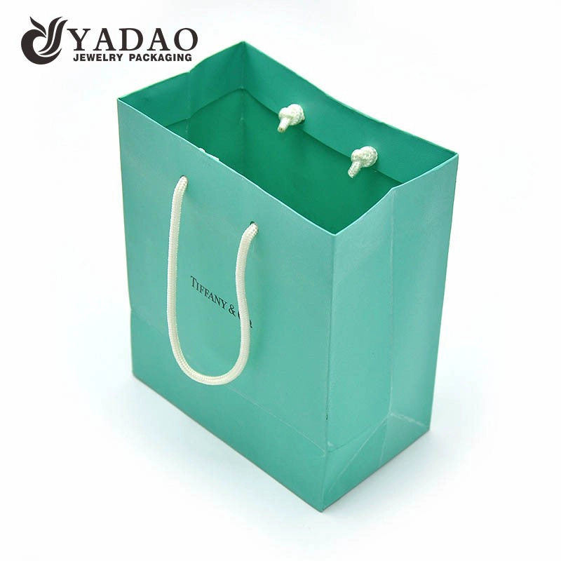 China Yadao CMYK paper bag spring color shopping bag for gift jewelry packaging bag with white rope handle manufacturer
