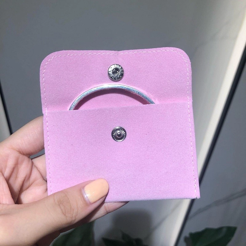 China Yadao candy pink color pouch jewelry packaging bag wih snap closure for bangle necklace manufacturer