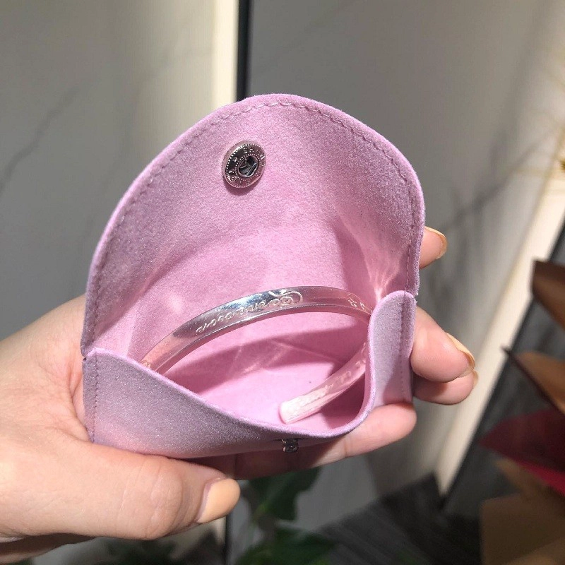 China Yadao candy pink color pouch jewelry packaging bag wih snap closure for bangle necklace manufacturer